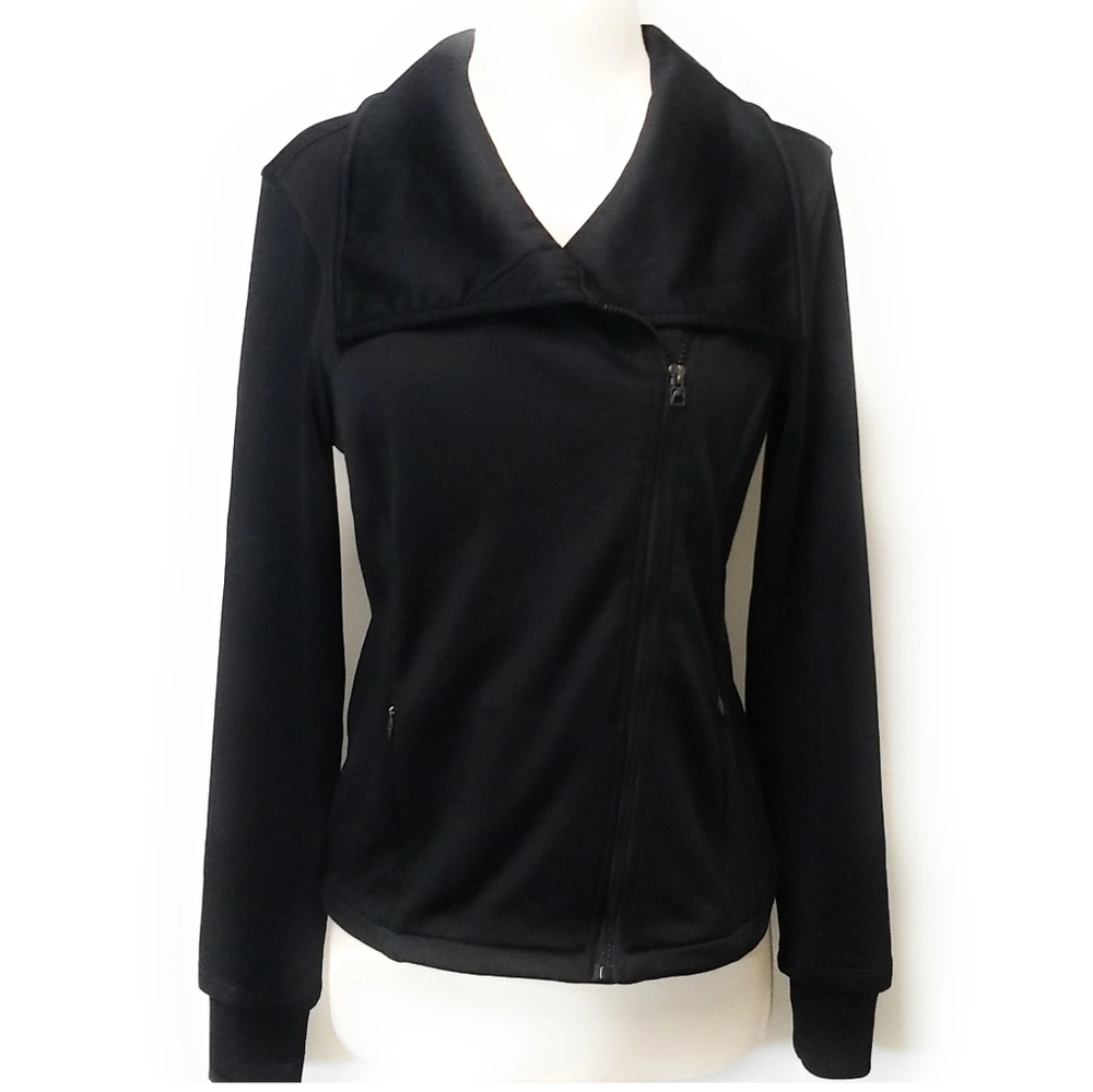 HEAD Sports Womens Black Moto Jacket Coat Size S